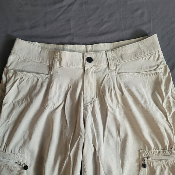WindRiver Capri Pants Womens 10 Cream Brown Outdoor Cargo Pockets Stretch Hiking - Picture 5 of 12